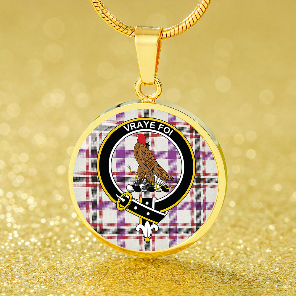 Boswell Dress Weathered Tartan Crest Circle Necklace