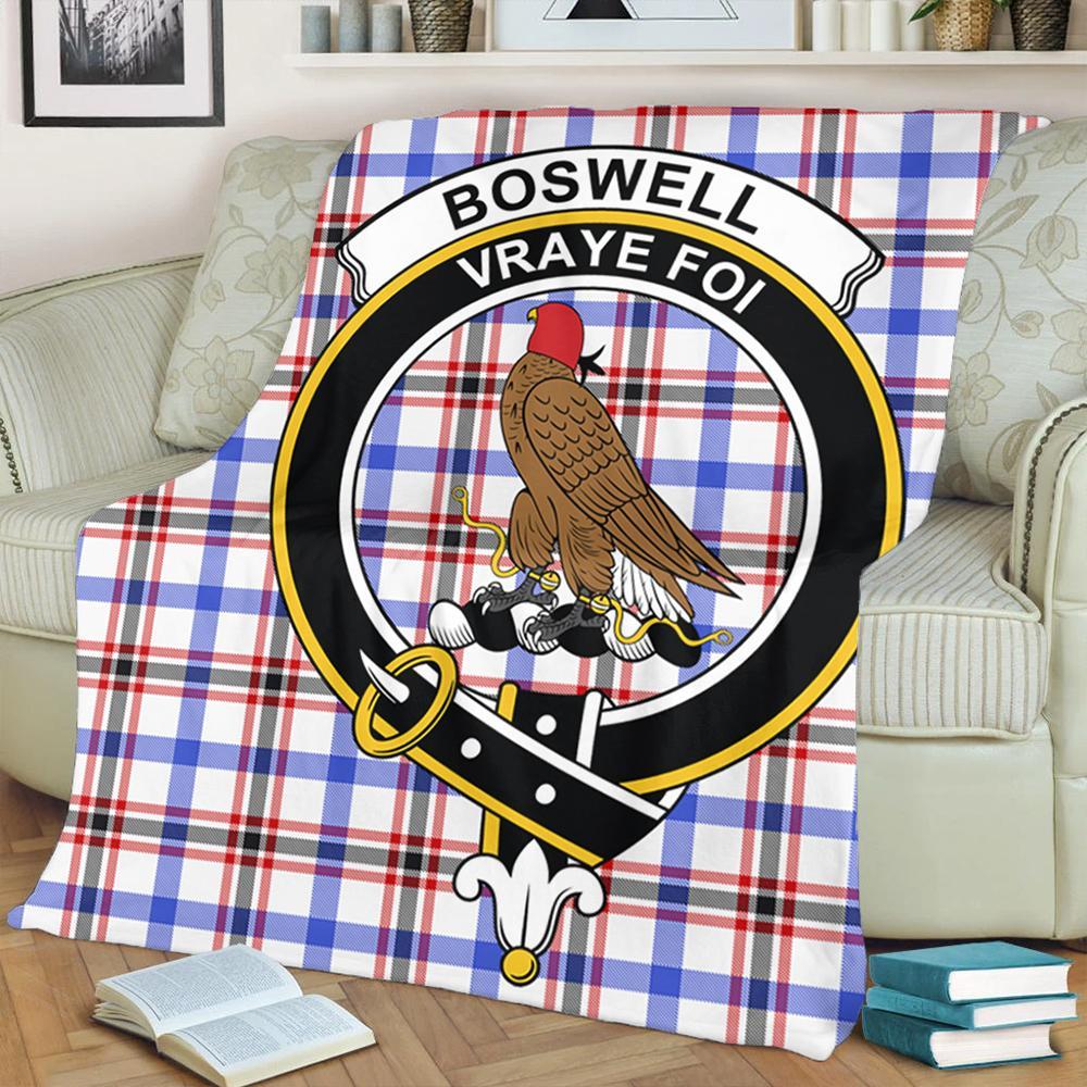 Boswell Modern Tartan Crest Premium Blanket