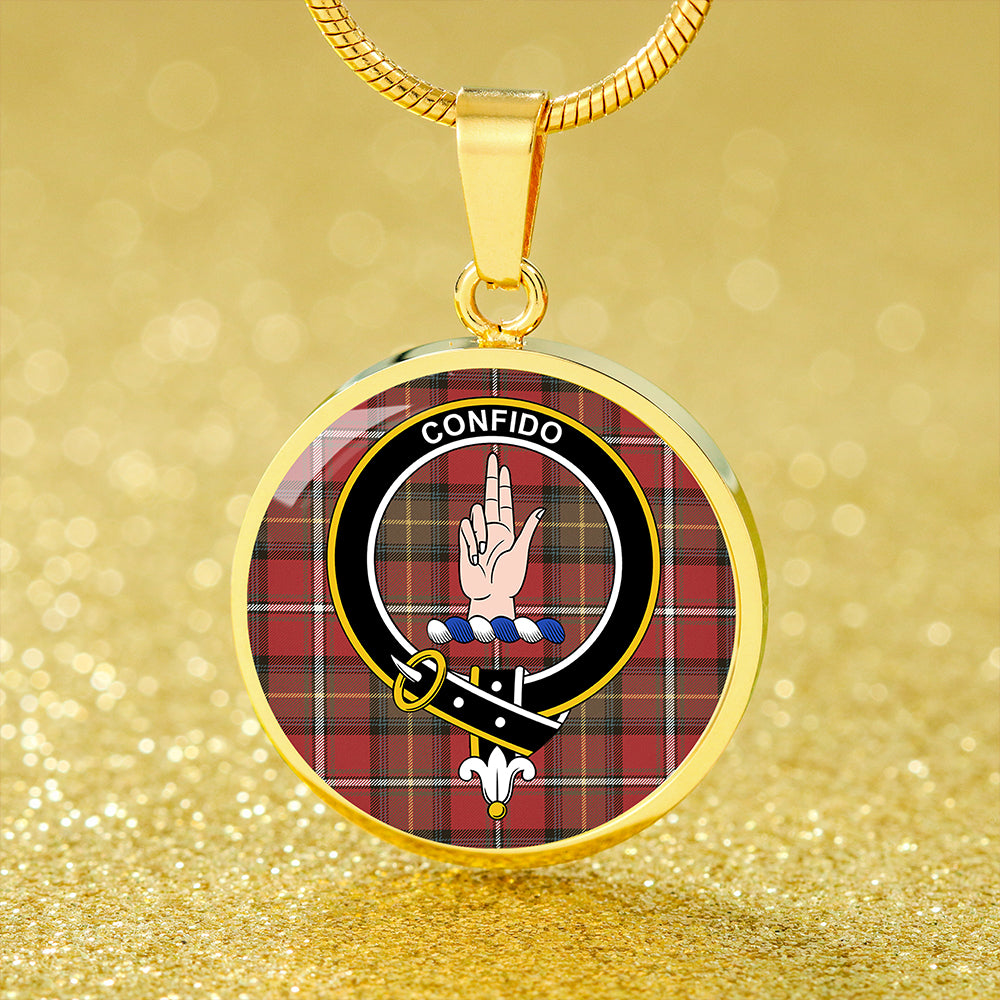 Boyd Weathered Tartan Crest Circle Necklace