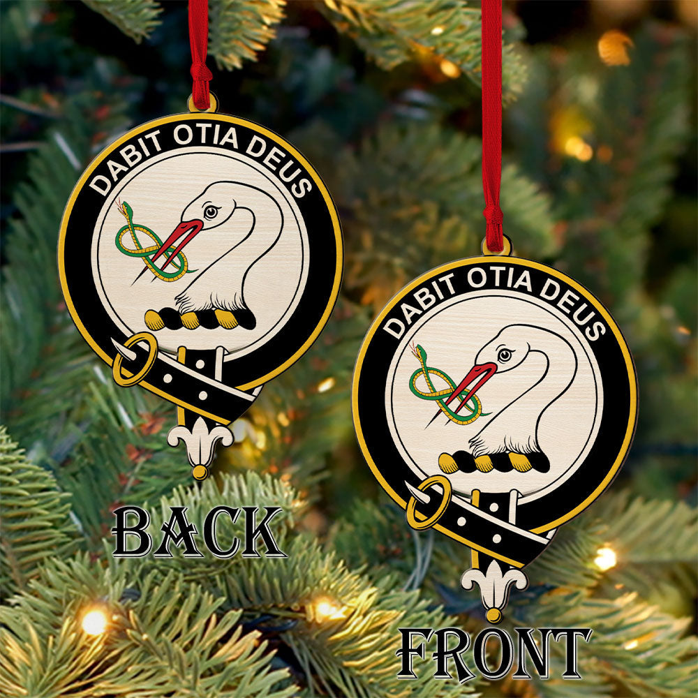 Brisbane Tartan Crest Wood Acrylic Ornament