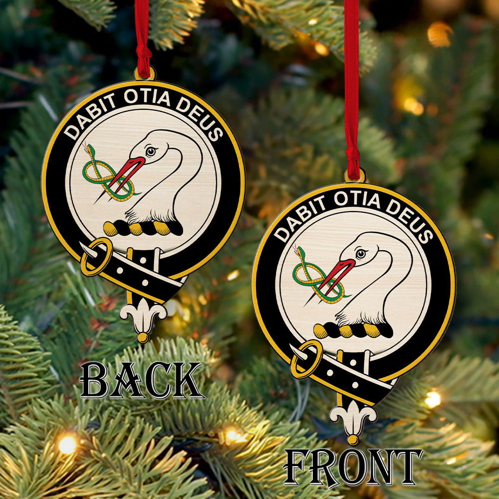 Brisbane Tartan Crest Wood Acrylic Ornament