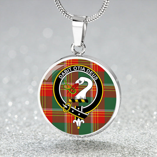 Brisbane Modern Tartan Crest Circle Necklace