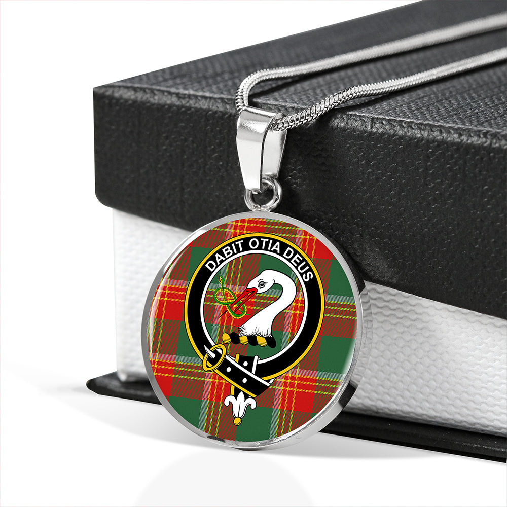 Brisbane Modern Tartan Crest Circle Necklace