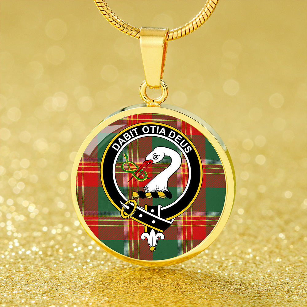 Brisbane Modern Tartan Crest Circle Necklace