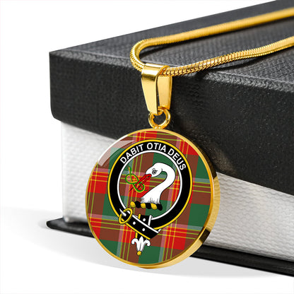 Brisbane Modern Tartan Crest Circle Necklace