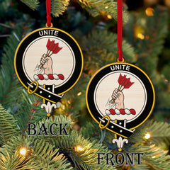 Brodie Tartan Crest Wood Acrylic Ornament