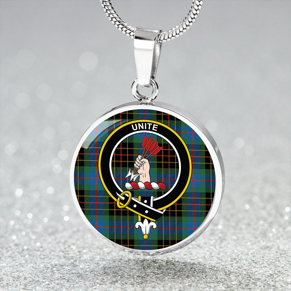 Brodie Hunting Ancient Tartan Crest Circle Necklace