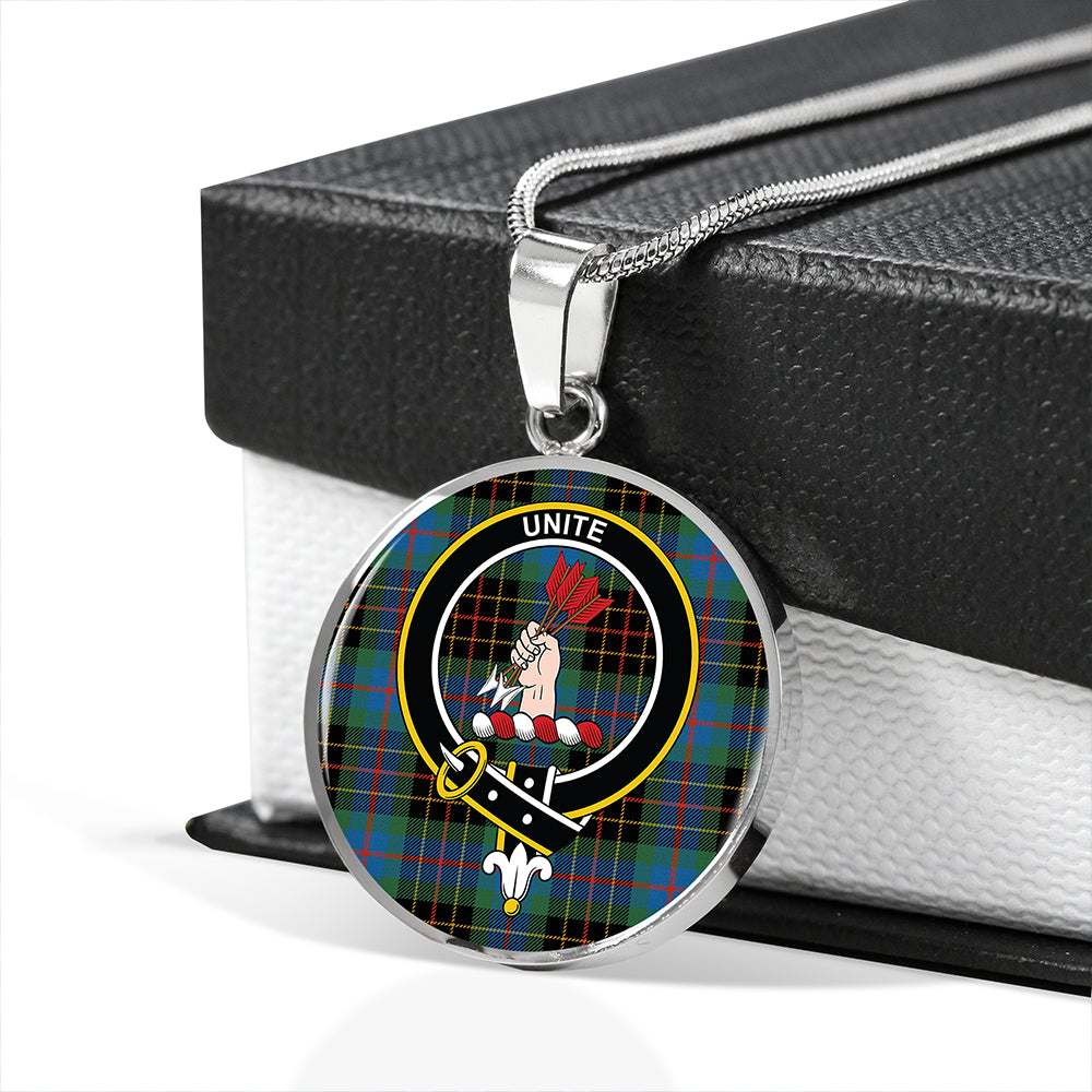 Brodie Hunting Ancient Tartan Crest Circle Necklace