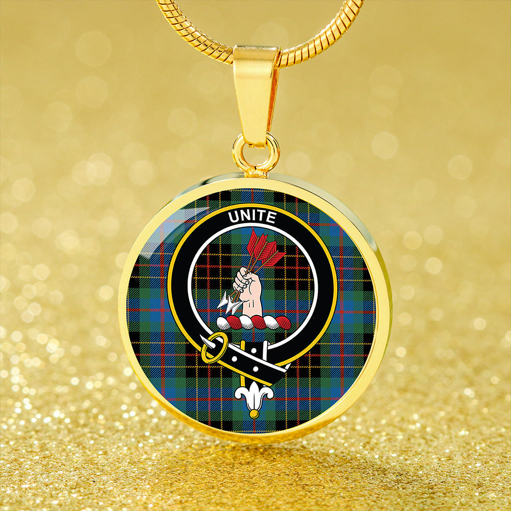 Brodie Hunting Ancient Tartan Crest Circle Necklace