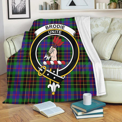 Brodie Hunting Modern Tartan Crest Premium Blanket