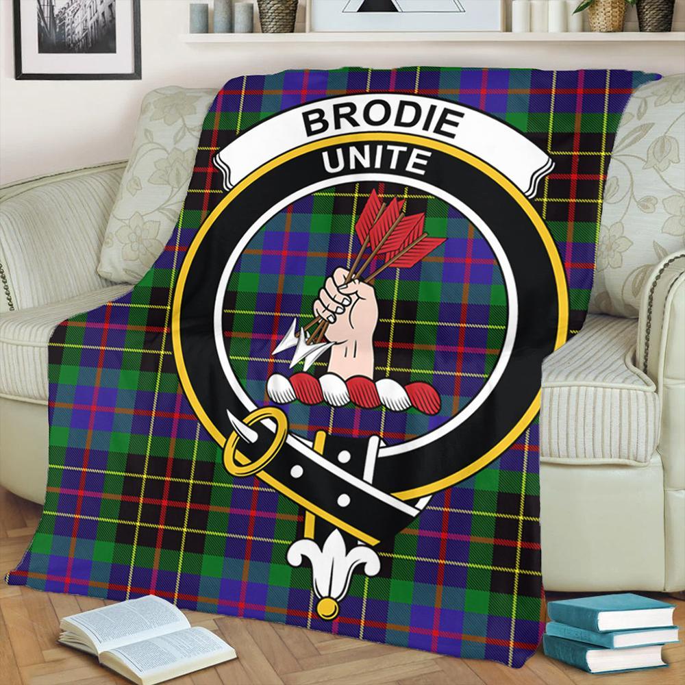 Brodie Hunting Modern Tartan Crest Premium Blanket