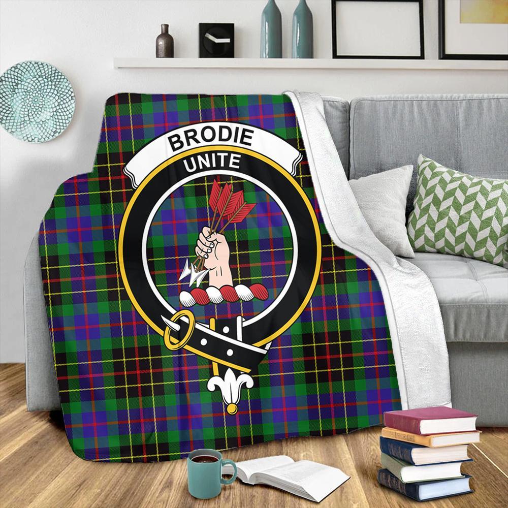 Brodie Hunting Modern Tartan Crest Premium Blanket