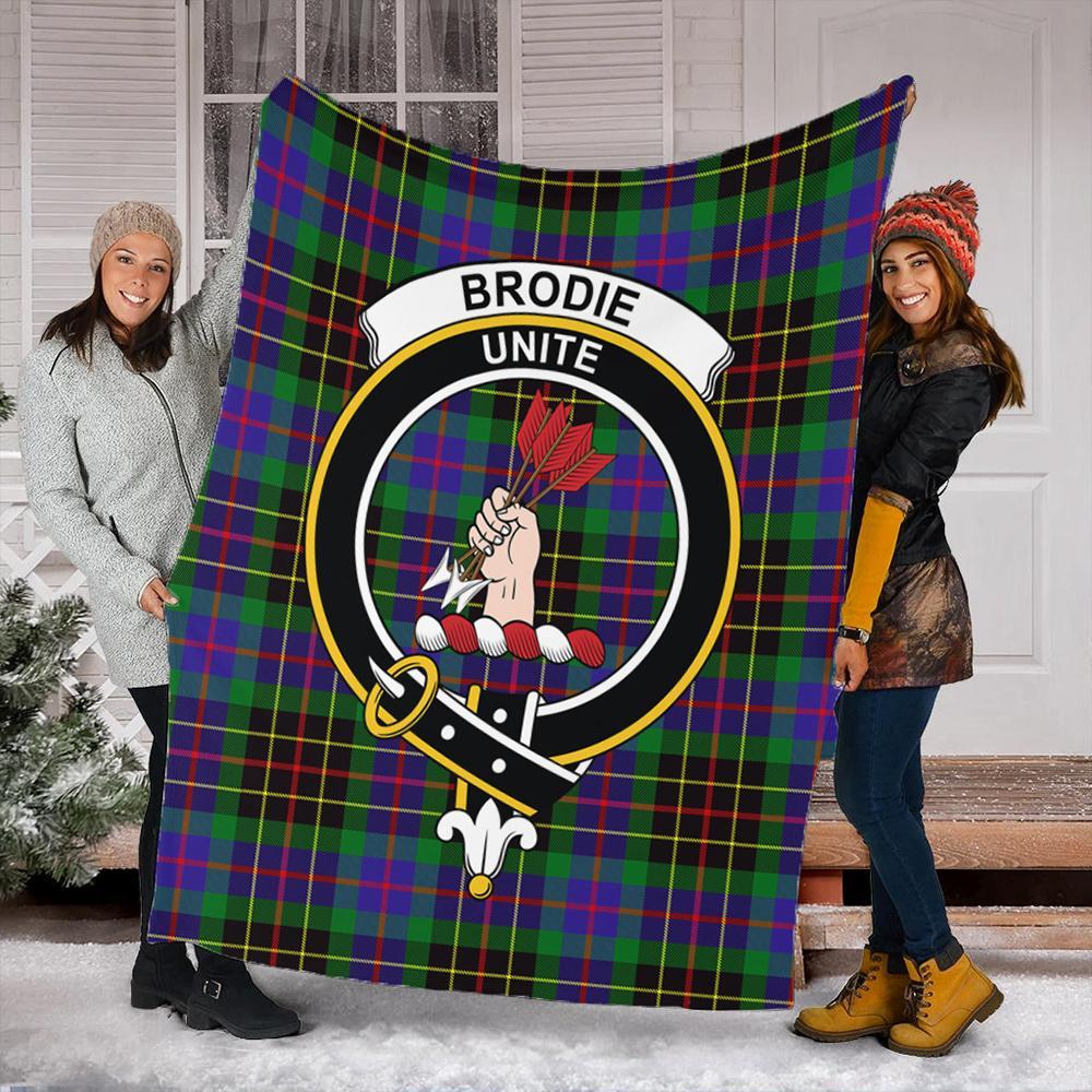 Brodie Hunting Modern Tartan Crest Premium Blanket