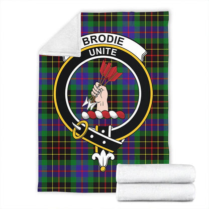 Brodie Hunting Modern Tartan Crest Premium Blanket