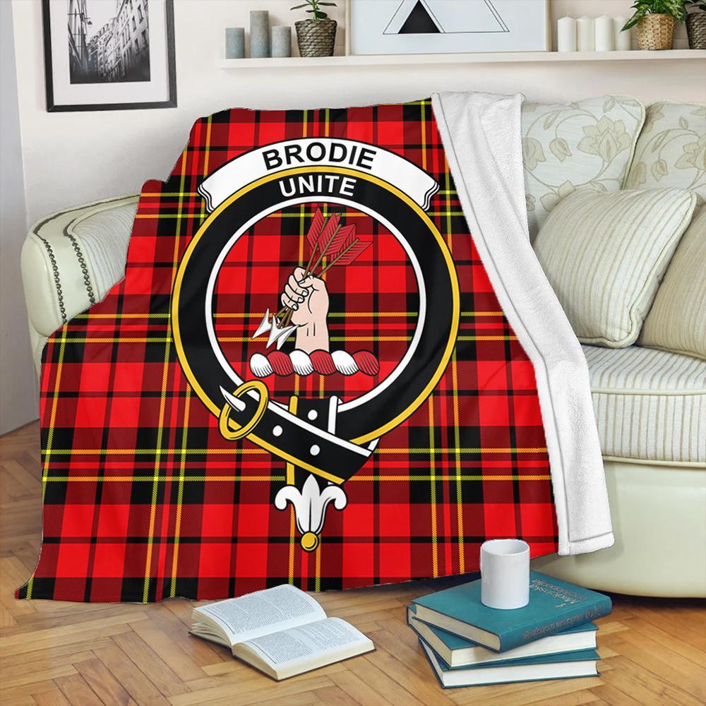 Brodie Modern Tartan Crest Premium Blanket