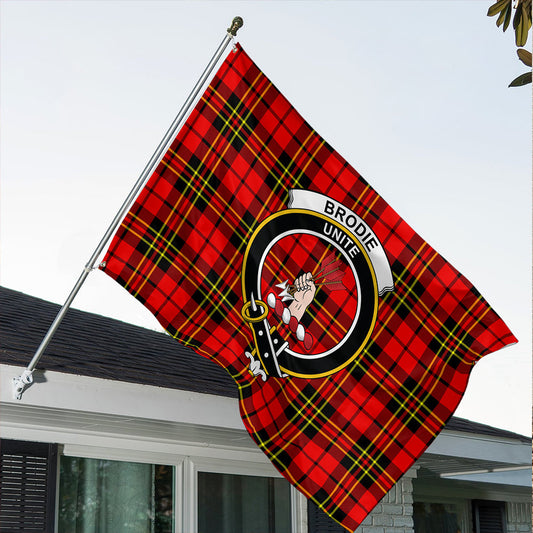 Brodie Modern Tartan Classic Crest House Flag