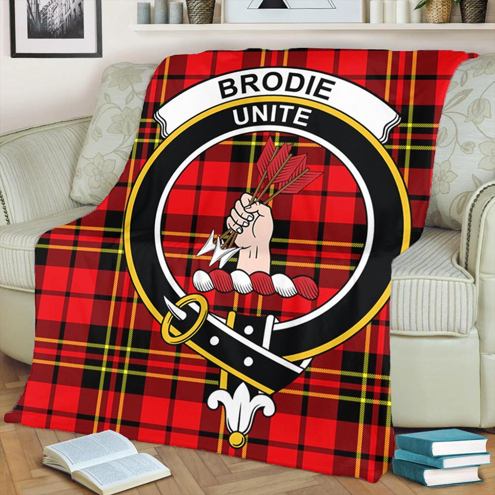 Brodie Modern Tartan Crest Premium Blanket