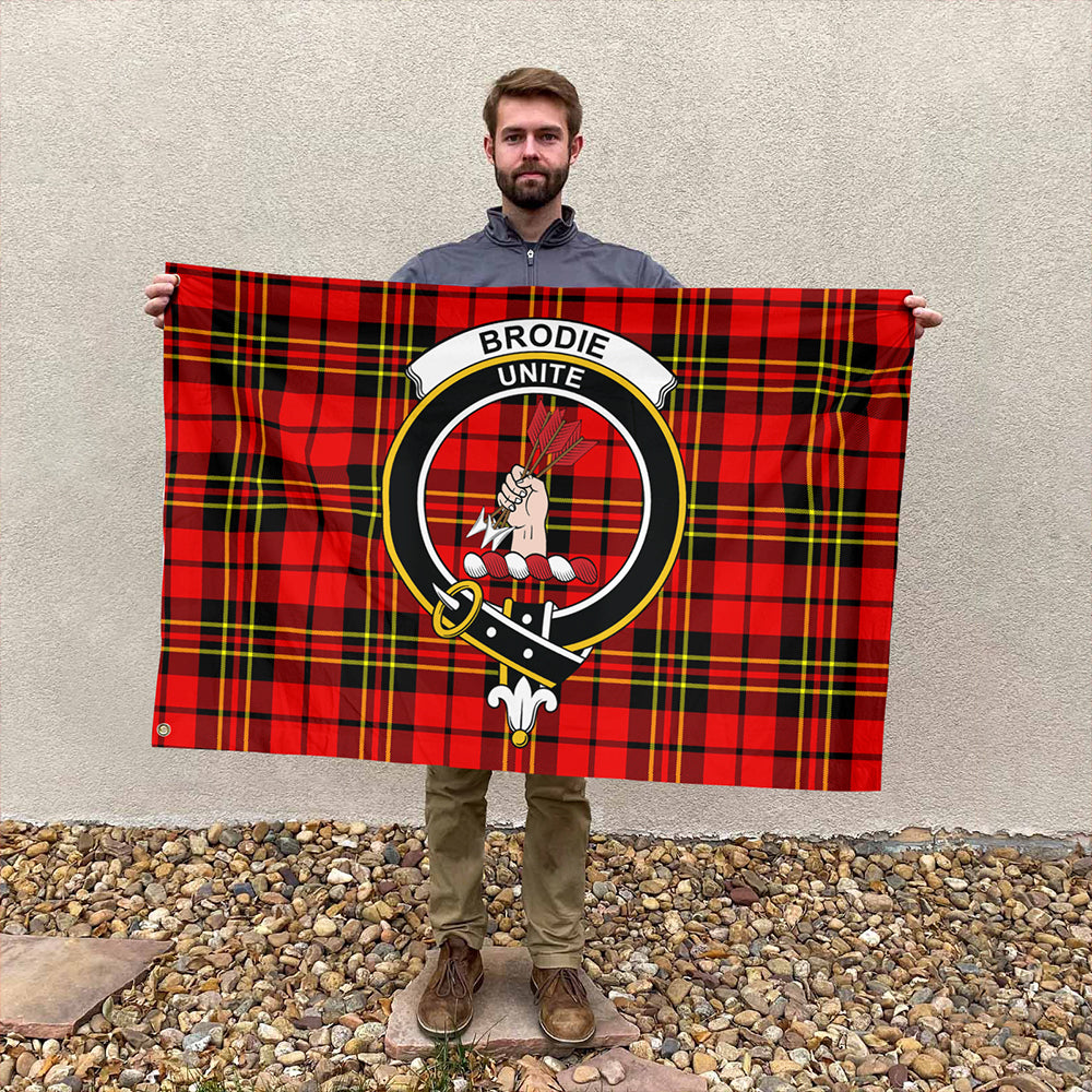 Brodie Modern Tartan Classic Crest House Flag