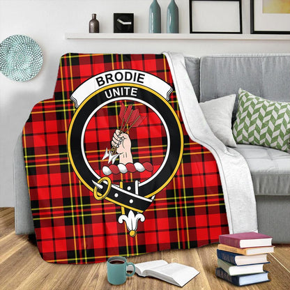 Brodie Modern Tartan Crest Premium Blanket