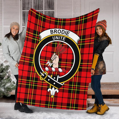 Brodie Modern Tartan Crest Premium Blanket