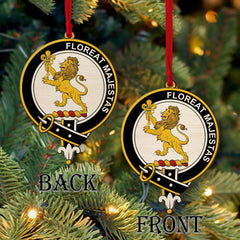 Brown Tartan Crest Wood Acrylic Ornament