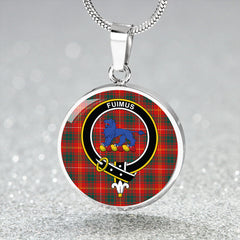 Bruce Modern Tartan Crest Circle Necklace