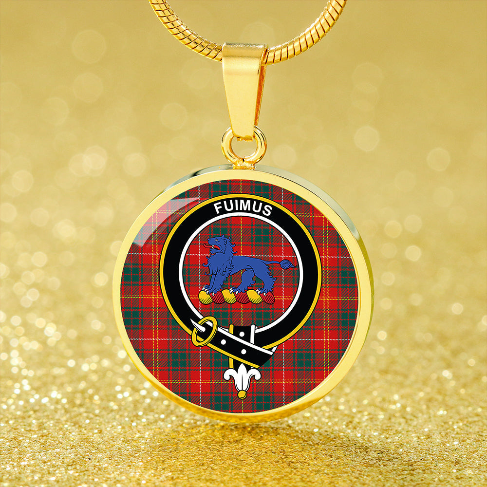 Bruce Modern Tartan Crest Circle Necklace