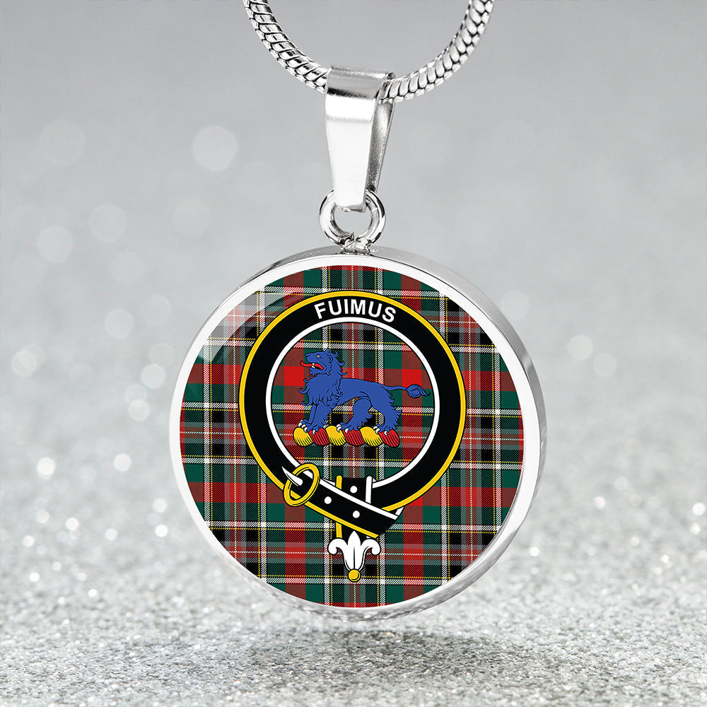 Bruce of Kinnaird Modern Tartan Crest Circle Necklace