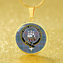 Bryson 1988 Weathered Tartan Crest Circle Necklace