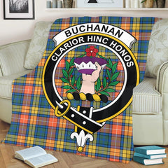 Buchanan Ancient Tartan Crest Premium Blanket