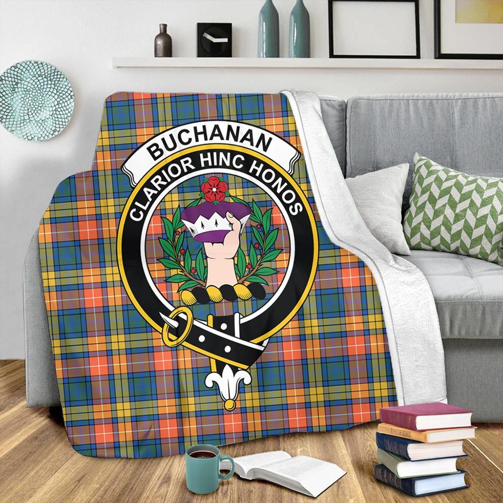 Buchanan Ancient Tartan Crest Premium Blanket