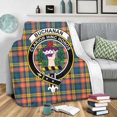 Buchanan Ancient Tartan Crest Premium Blanket