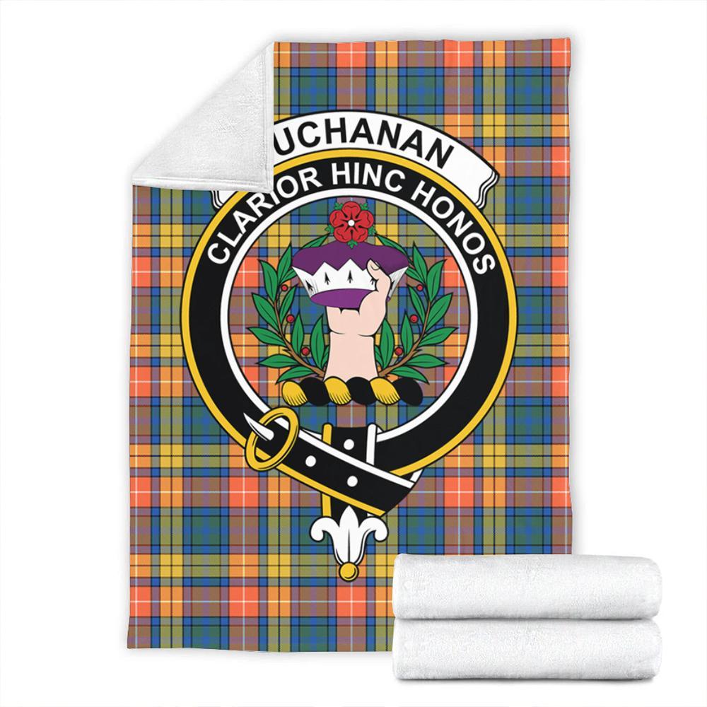 Buchanan Ancient Tartan Crest Premium Blanket