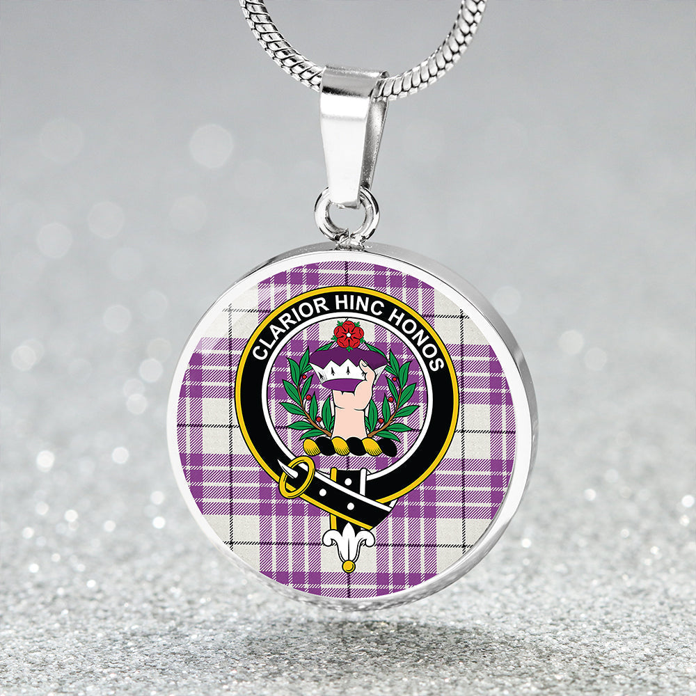 Buchanan Cerise #1 Special Ancient Tartan Crest Circle Necklace