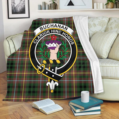 Buchanan Hunting Tartan Crest Premium Blanket