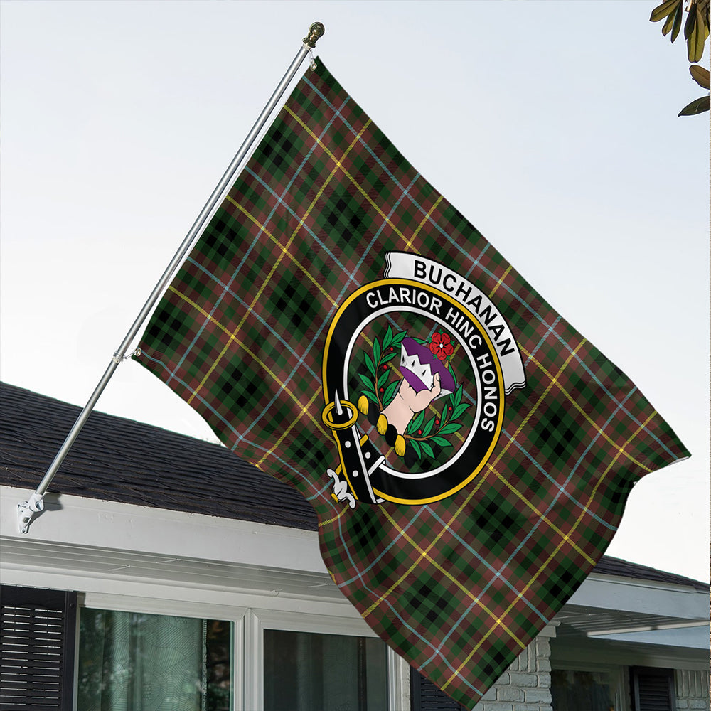 Buchanan Hunting Tartan Classic Crest House Flag