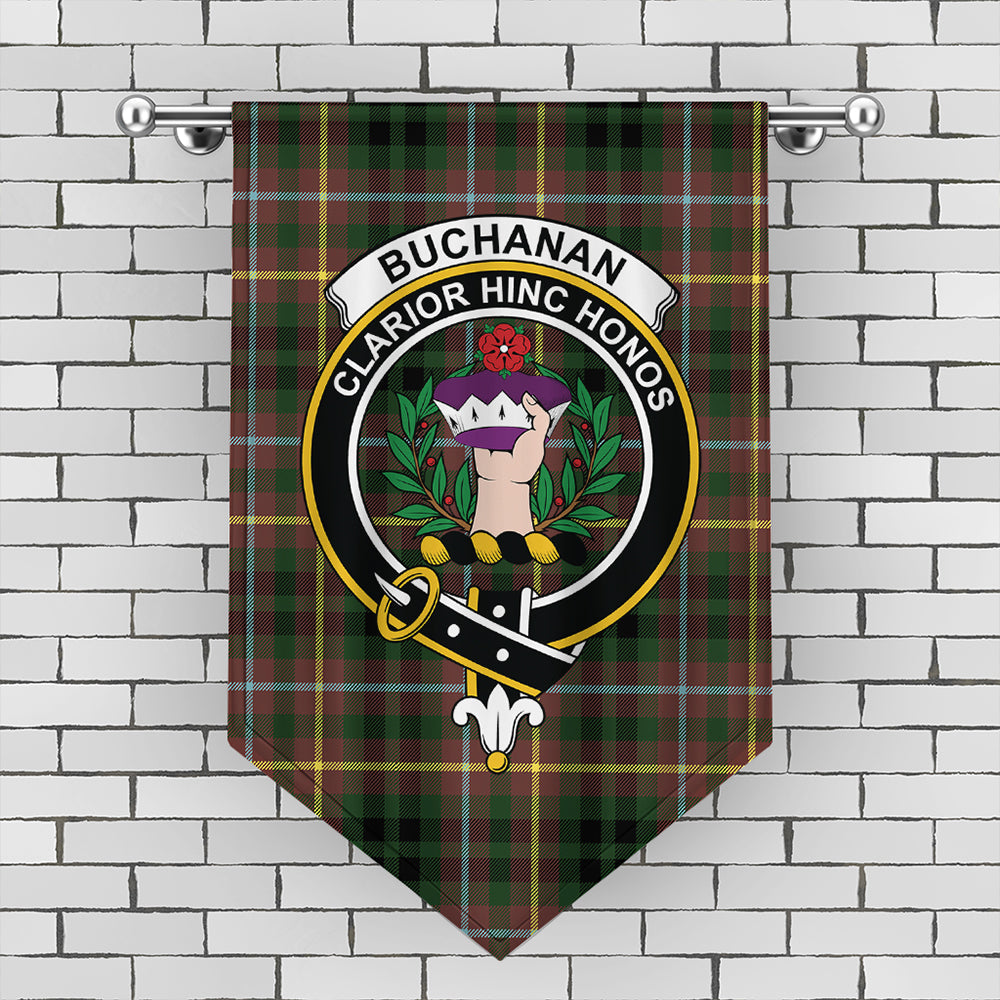 Buchanan Hunting Tartan Crest Gonfalon