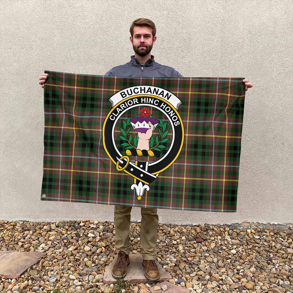 Buchanan Hunting Tartan Classic Crest House Flag