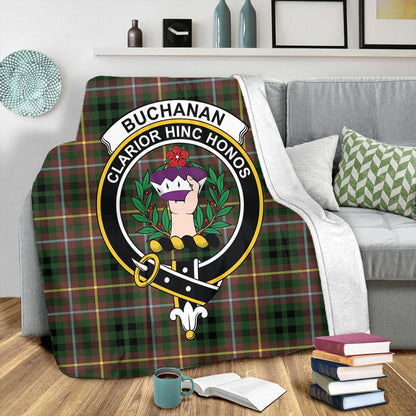 Buchanan Hunting Tartan Crest Premium Blanket