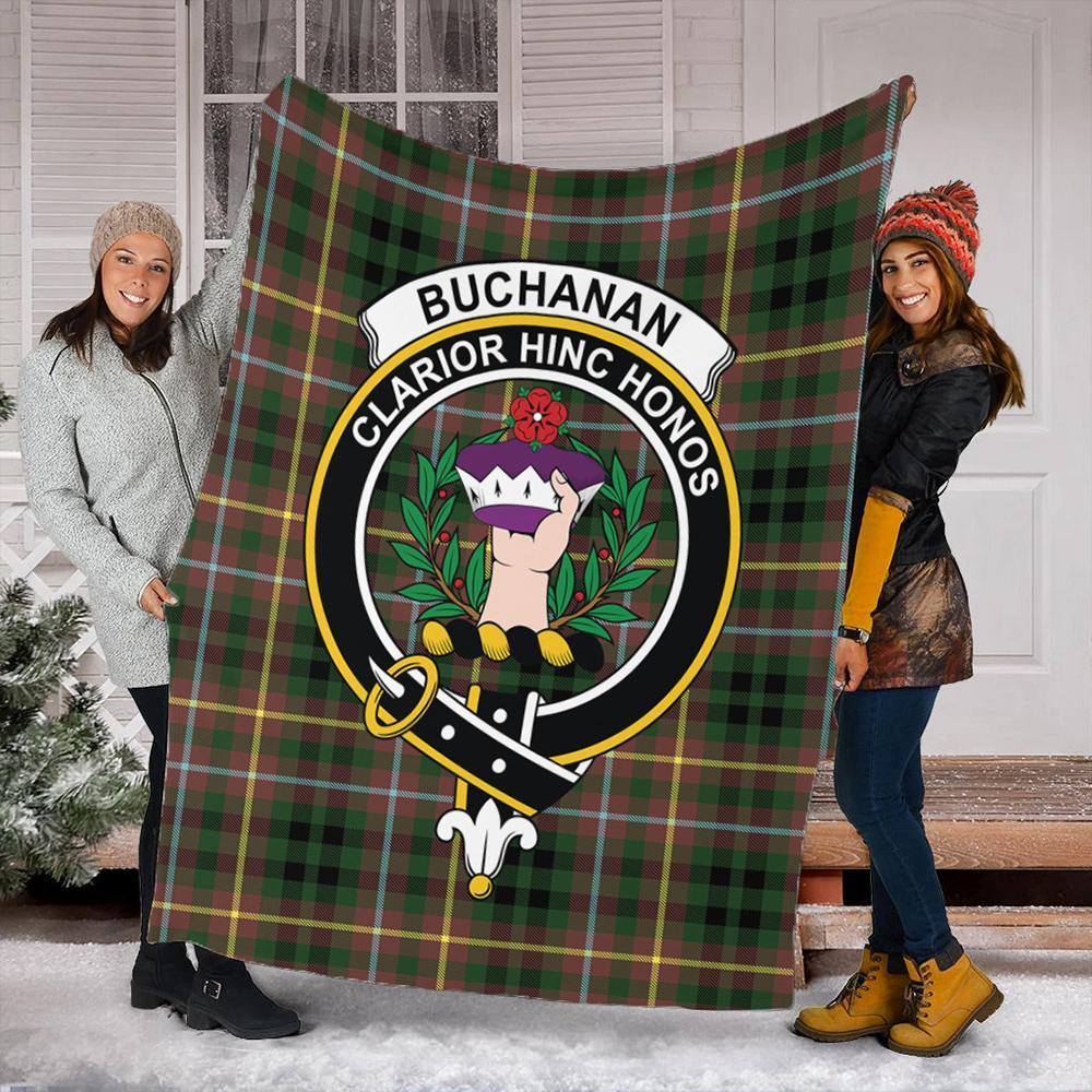 Buchanan Hunting Tartan Crest Premium Blanket