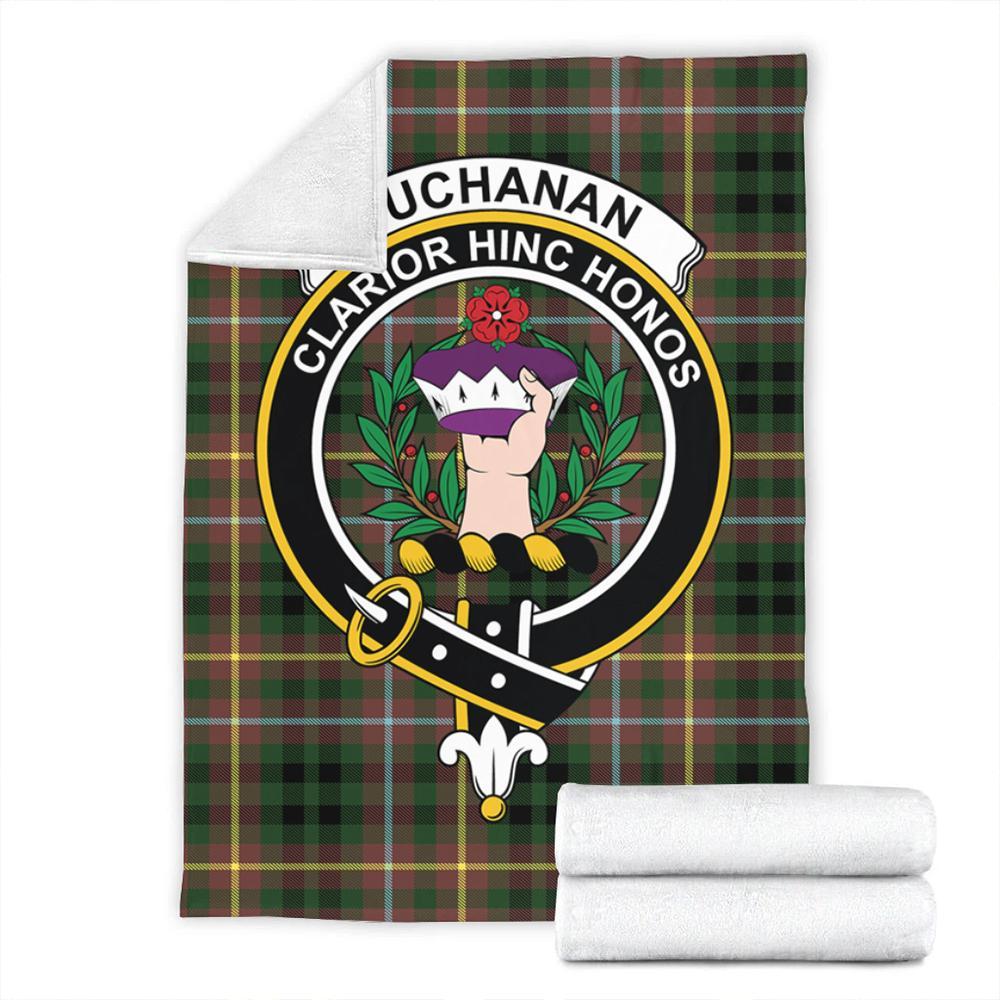 Buchanan Hunting Tartan Crest Premium Blanket