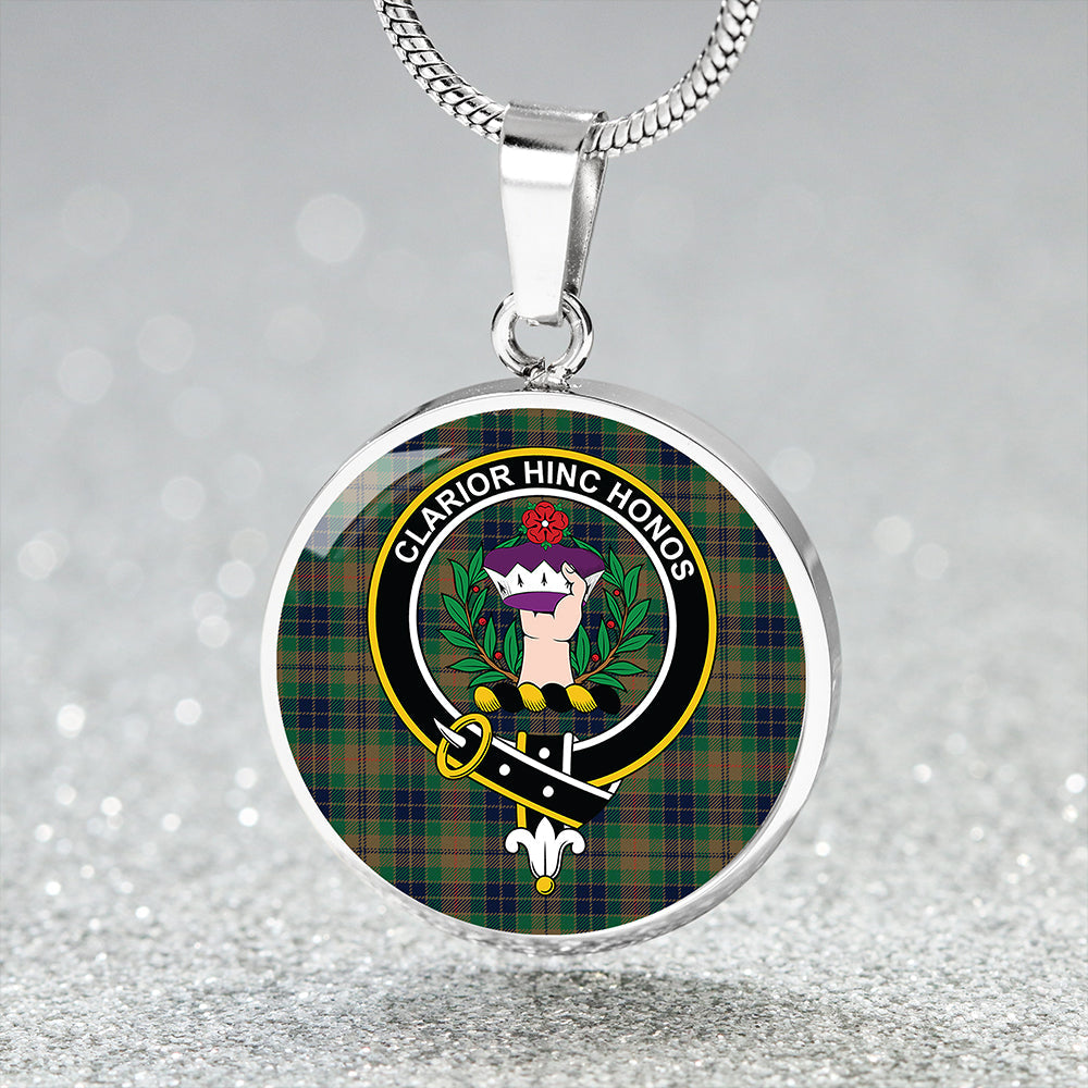 Buchanan Hunting #1 Modern Tartan Crest Circle Necklace