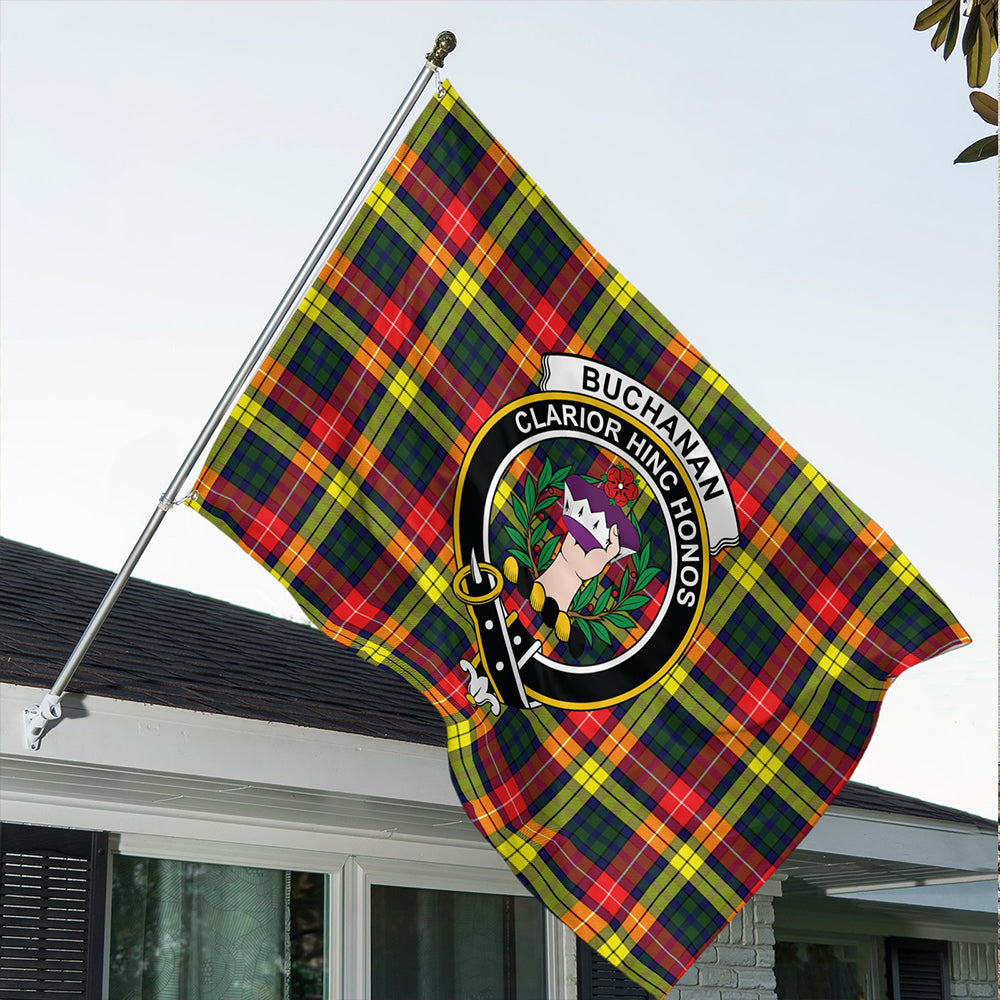 Buchanan Modern Tartan Classic Crest House Flag