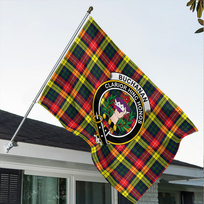 Buchanan Modern Tartan Classic Crest House Flag