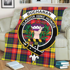 Buchanan Modern Tartan Crest Premium Blanket