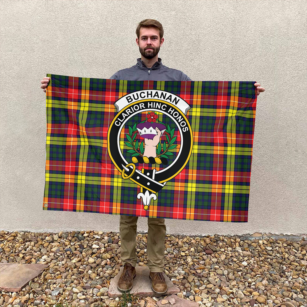 Buchanan Modern Tartan Classic Crest House Flag