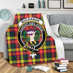 Buchanan Modern Tartan Crest Premium Blanket