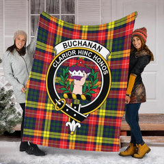 Buchanan Modern Tartan Crest Premium Blanket