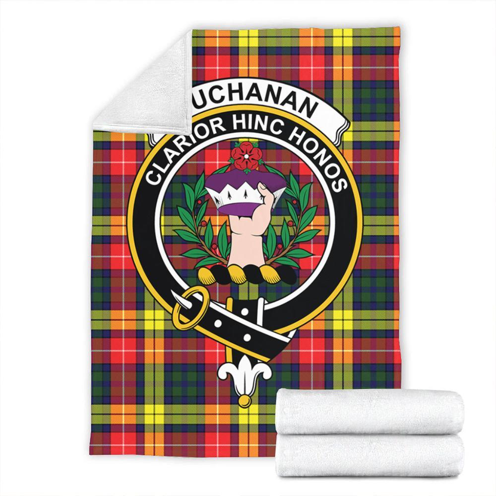 Buchanan Modern Tartan Crest Premium Blanket