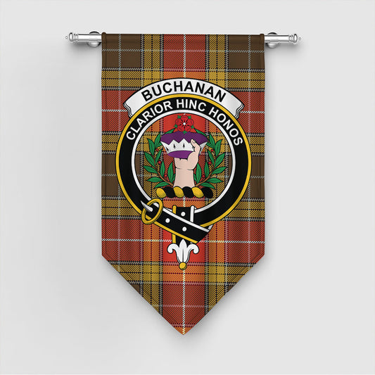 Buchanan Old Set Weathered Tartan Crest Gonfalon